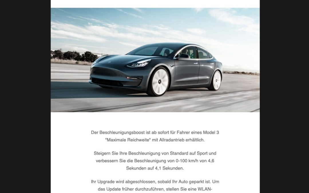 Tesla Performance Update: bessere Beschleunigung kaufen