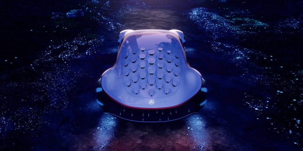bionische Klappen auf der Rückseite vom Mercedes-Benz Vision AVTR / Bild: © Mercedes-Benz AG, Everything Smart, Fabian Geissler, CES, Las Vegas, CES2020